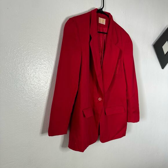 Vintage 70s Pendleton Women Sz 12 Wool Blazer Red Crest Single Button Sport Coat - Picture 4 of 11